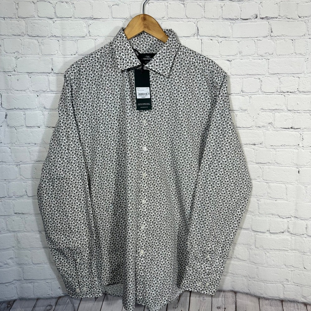 Rodd & Gunn‎ Glenkenich LS SF Shirt Granite Floral Clover Cotton Mens XL New
